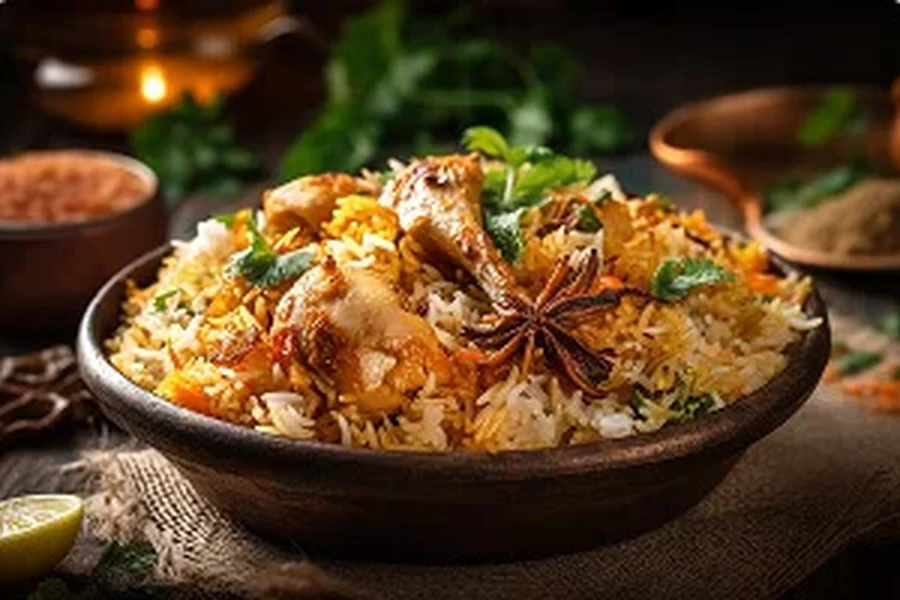 Baharat ve aromatik malzemelerle hazırlanmış pilav